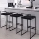 Reinforce Counter Bar Stool Metal Nordic Design European Bar Chair Minimalist Dinning Black Legs