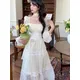 2024 Sommer Frau Französisch elegante Spitze Midi Kleid Party Langarm koreanische Mode Kleid Strand