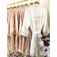 Personalized Name Dressing Gown Bride Kimono Silk bridesmaid Gowns Custom Wedding Nightgown