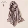 Écharpe de Marque de Luxe pour Femme Châle en Lin Uni Bandana Pashmina Hijab 2022x90cm 180
