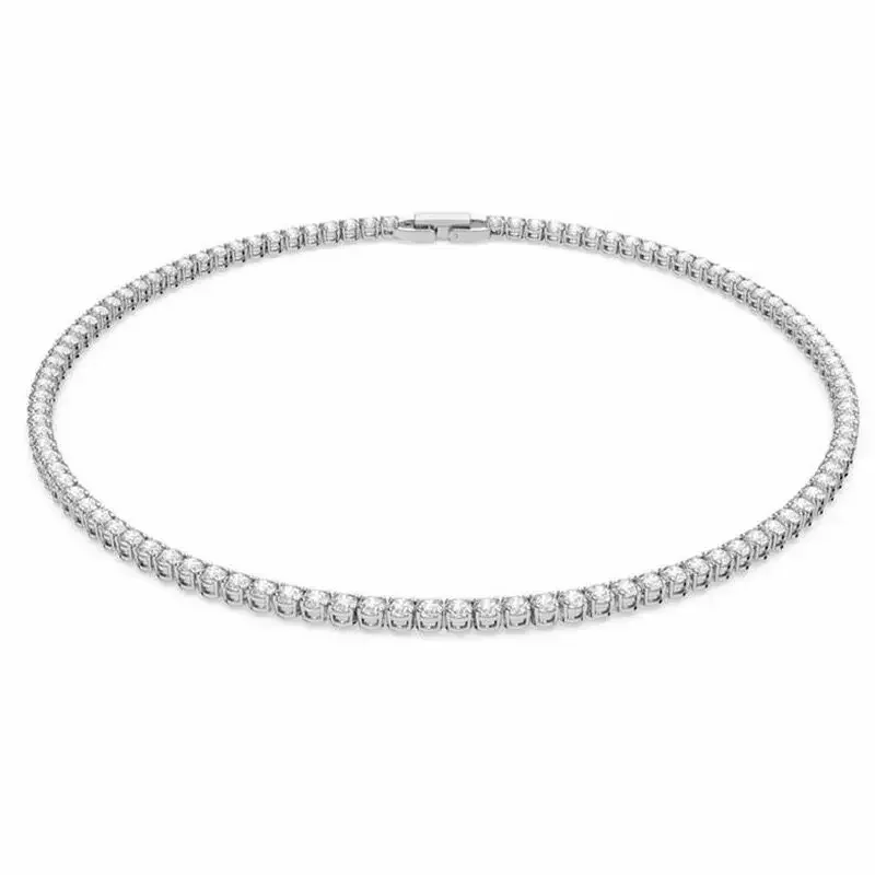SAIYE 925 Sterling Silber Halskette Zirkon Kette Halskette Frauen Mode Einfache Verlobung Hochzeit Charme Schmuck 4mm 45 cm Image