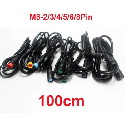 M8 2 3 4 5 6 8 Pin 1M E-bike Speed Sensor male to female M/F Extension connector Cable Electric