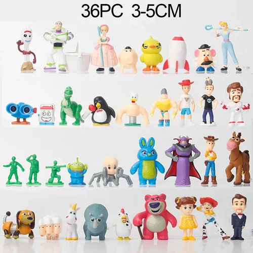 36 teile/satz Disney Toy Story 4 Woody Buzz Light year 3-5cm q Version Action figuren Mini Puppen
