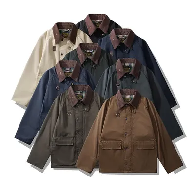 OKONKWO Waterproof Hunting Oil Wax Jacket Men's Women's SPEY Fishing Short Coat Outdoor Trekking Travel Riding Camp Windbreaker