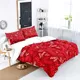 Parure de lit en polyester avec impression numérique Love Letter surface rouge vif classique douce