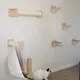 Wall-mounted Cat Hammock Wood Pet Furniture Cat Sisal Bridge Ladder Step Scratcher Post Cat Climbing
