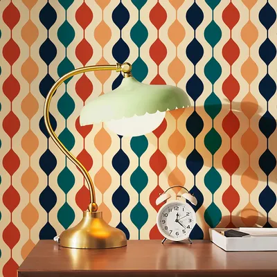Rero Boho Wavy Line PVC Wallpaper Self-adhesive Waterproof Bathroom Kitchen Wall Decor Colorful