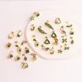 Luxury Mix Design Emerald Green CZ Stud Earring Zircon Ear Studs Bridal Wedding Party Jewelry