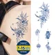 Autocollants de tatouage temporaire imperméables faux tatouages en henné semi-continu fleurs de