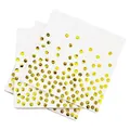 Serviettes en papier confettis à pois dorés essuie-mains blancs et dorés serviettes en papier