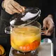 Transparent Glass Soup Pot Heat Resistant Microwave Fire Heating Dual Handles Glass Saucepan With