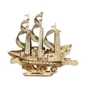 Puzzle en bois 3D de bateau à voile pour enfants et adultes assemblage requis briques de