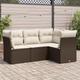 Vidaxl - Set Divano da Giardino 4 pz con Cuscini Marrone in Polyrattan