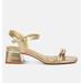 London Rag Zabou Metallic Ankle Strap Low Block Heels - Gold