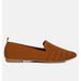 London Rag Akili Knit Textile Solid Flats - Brown