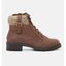 London Rag Michael Lace-Up Ankle Boots With Wool Collar - Brown - US-10 / UK-8 / EU-41