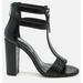 London Rag Felicity Zip Up T Strap Sandals - Black - US 9