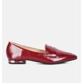 London Rag Peretti Flat Formal Loafers - Red - US-9 / UK-7 / EU-40