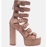 London Rag Sarouchi Caged Gladiator Platform Sandals - Brown - US-7 / UK-5 / EU-38