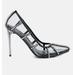 London Rag Diamante Clear Stiletto Heel Pumps - Black - US-8 / UK-6 / EU-39