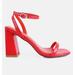 London Rag Mooncut Ankle Strap Block Heel Sandals - Red - US 7