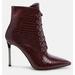 London Rag Escala Croc Stiletto Ankle Boots - Red - US 5