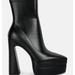 London Rag Dextra High Platform Ankle Boots - Black - US-10 / UK-8 / EU-41