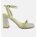 London Rag Mooncut Ankle Strap Block Heel Sandals - Green - US 9