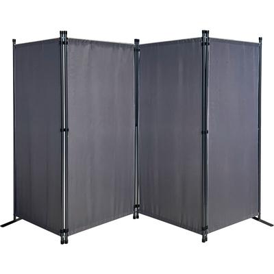 Paravent 4 Teilig 165 x 220 cm Stoff Raumteiler Garten Trennwand Balkon Sichtschutz Stellwand Image