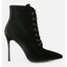 London Rag Bornsta Velvet High Heeled Velvet Boots - Black - US-7 / UK-5 / EU-38