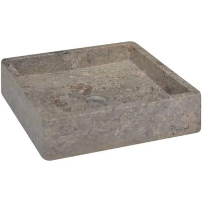 Waschbecken Grau 40x40x10 cm Marmor Vidaxl