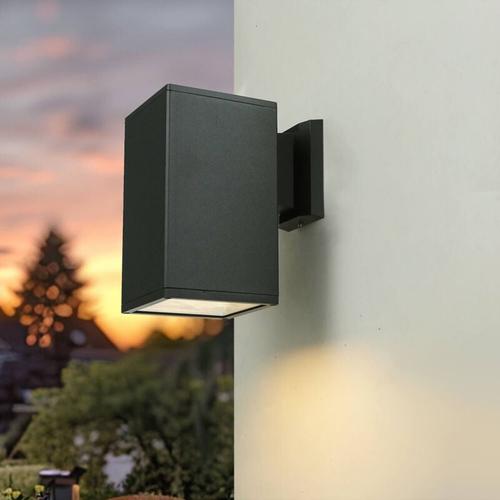 Außenlampe Wand IP54 Anthrazit E27 Glas Metall Modern Außenwandleuchte Haus