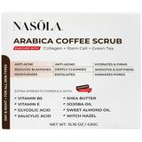 Nasola Arabica Coffee Body NG01 Scrub with Collagen Green Tea & Stem Cell - Exfoliating Body Scrubber & Face Cleanser - Coffee Scrub for Wrinkles Stretch Marks and for Smoother Skin 15.16 Oz