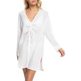 Sun & Limonade Ruched Long Sleeve Cover-up Dress