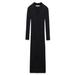 Rib Long Sleeve Sweater Dress