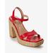 Boston Proper - Red - Woven Platform Block Heel - 6.5