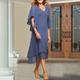 Two Piece A-Line Mother of the Bride Dress Wedding Guest Elegant Plus Size V Neck Tea Length Chiffon Short Sleeve Wrap Included Short Jacket Dresses with Beading Ruffles 2024
