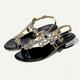 Women's Wedding Shoes Sandals Dress Shoes Glitter Crystal Sequined Jeweled Sparkling Shoes Wedding Party Wedding Sandals Block Heel Flat Heel Elegant Bohemia Vintage Microbial Leather Black Purple