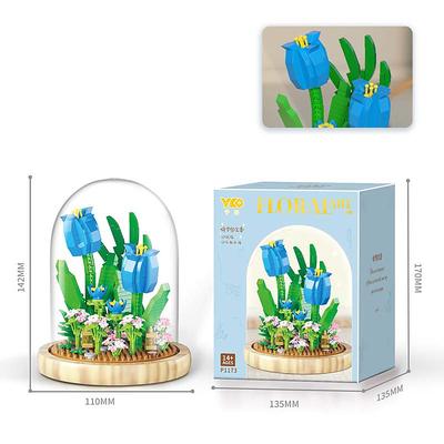 Women's Day Gifts Building blocks flower pots roses and assembly of immortal flowers DIY small particle building blocks creative desktop decoration toys Mother's Day Gifts for MoM