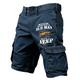 Men's Cargo Shorts Multiple Pockets Old Man Letter Printed Outdoor Short Sports Outdoor Classic Micro-elastic Shorts