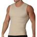 Insta Slim - Made in USA - Firm Compression Sleeveless Crew-Neck Body Shaper for Men. Tummy Control Slimming Shapewear Undershirt for Gynecomastia Beer Belly & Back Support (Nude 2X)