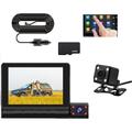 1080P HD Dash Cam Front and Rear 4 inch Touch Screen Car Camera DVR Camera Video Recorder with 3 View Cameras 2 Split Screens Automatic Loop Recording Night Vision IP66