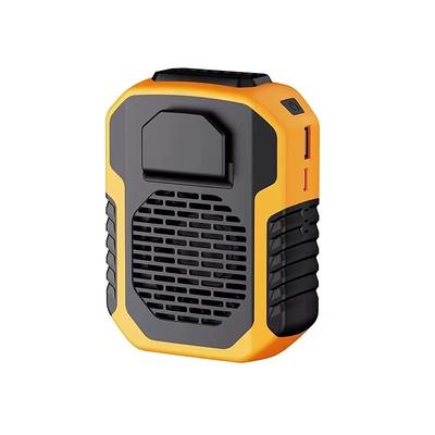 Waist Clip Fan with Power Bank – Anti-Drop Shock Absorption Bladeless Cooling Fan with Polymer Battery