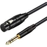Balanced XLR to 1/4 Inch Interconnect Cable - 3M/10 Feet XLR Female to 6.35mm TRS Stereo Plug Adapter