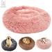 Gustave Pet Dog Calming Bed Self-Warming Round Cushion Bed Luxurious Faux Fur Donut Cuddler Soft Plush Comfortable for Sleeping Pink 70CM