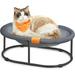 Cat Bed Cat Perch Breathable Small Dog Bed with Removable Washable Mesh for Sleeping Pets up to 28 lb Free-Standing Elevated Pet Hammock Bed Couch for Indoors Outdoors Oval Gray