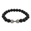 Stone Volcanic Rock Beads Metal Dumbbell Versatile Beads Bracelet Jewelry Men Fitness Watch Large Digital Watches for Men Prom Jewelry Countdown Timer Watch Gadget Watches for Men Watch with Stopwatch