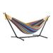 Vivere Double Hammock with Space-Saving Steel Stand Tropical