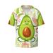 Easygdp Avocado Keep Calm Men s Casual Short-sleeved Shirt with Pocket and Button Suitable for Beach Vacation Leisure - 3X-Large