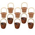 10 Pcs Gift Baskets Home Accents Decor Dollhouse Miniature Small With Handle Woven Wedding Party Decoration Candy